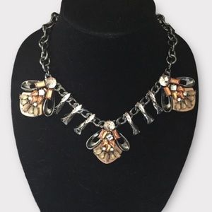 NWT Rhinestone Industrial Statement Necklace Artsy Glam